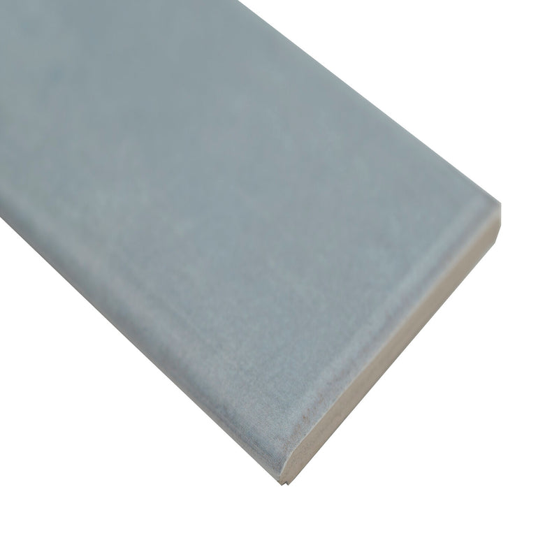 Renzo Sky Bullnose 3"x12" Glossy Ceramic Wall Tile - MSI Collection product shot edge view