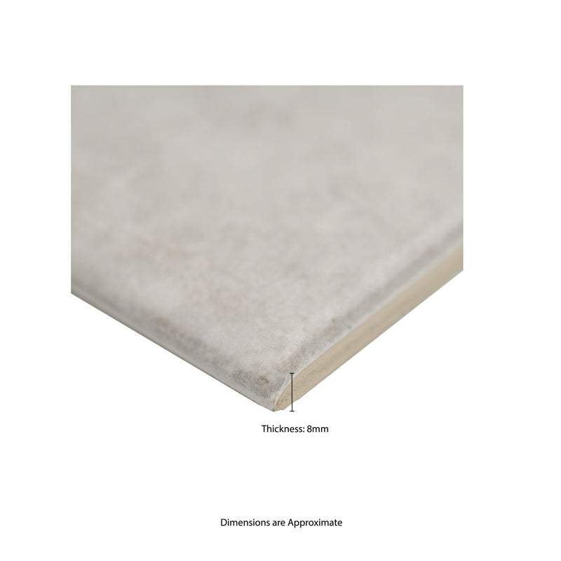 Renzo Sterling Bullnose 3"x12" Glossy Ceramic  Wall Tile - MSI Collection product shot edge view