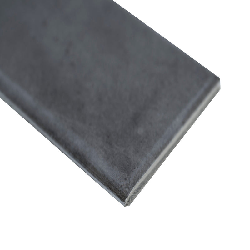 Renzo Storm Bullnose 3"x12" Glossy Ceramic Wall Tile - MSI Collection product shot edge view