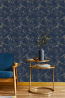 Dark Blue Vintage Wallpaper