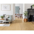 Modern living room with wooden flooring, furniture, and decor. NS-11VH