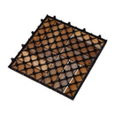 Coastal Natural Teak Outdoor Interlocking Tiles, 12 Slat (10 sq ft)