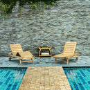 Coastal Natural Teak Outdoor Interlocking Tiles, 12 Slat (10 sq ft)