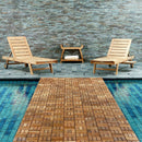 Coastal Oiled Teak Outdoor Interlocking Tiles, 12 Slat (10 sq ft)