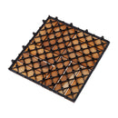 Coastal Oiled Teak Outdoor Interlocking Tiles, 12 Slat (10 sq ft)