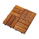 Coastal Oiled Teak Outdoor Interlocking Tiles, 12 Slat (10 sq ft)