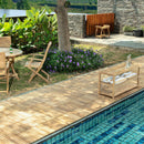 Denali Natural Teak Outdoor Interlocking Tiles, 9 Slat (10 sq ft)
