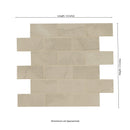 Sande Cream 12"x12" Polished Porcelain Mesh Mounted Mosaic Tile 2"x4" - MSI Collection