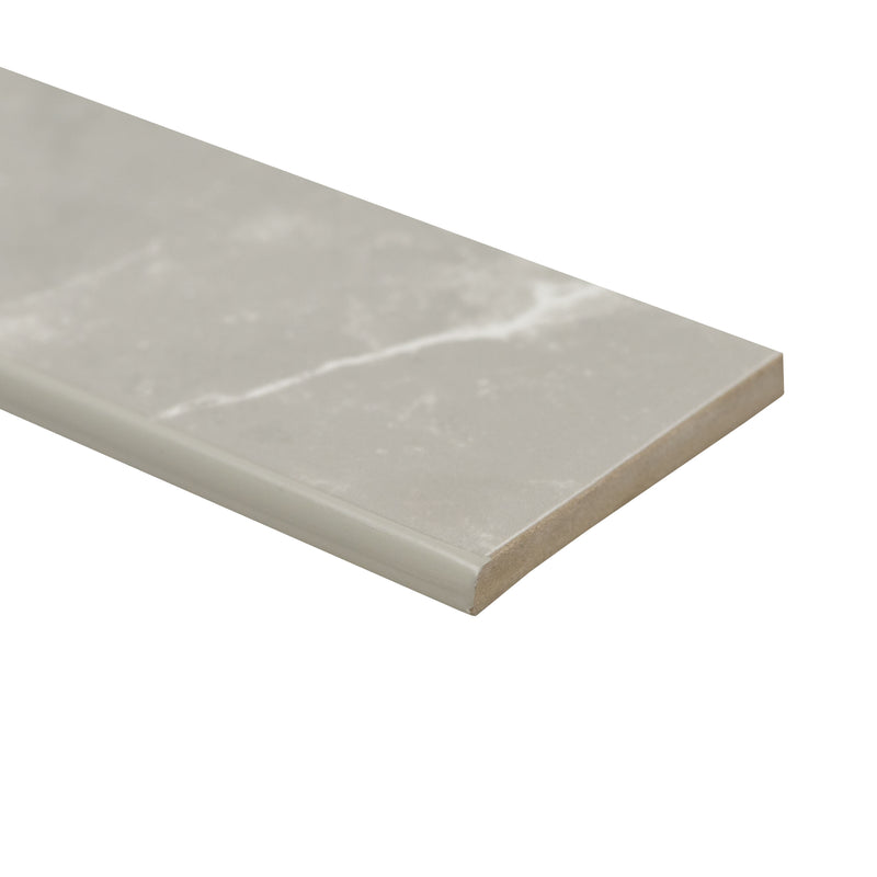 Sande Gray Bullnose 3"x18" Matte Glazed Porcelain Wall Tile - MSI Collection Product shot edge view