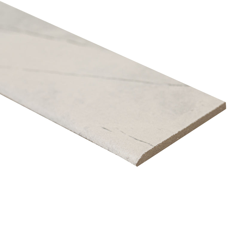 Sande Ivory Bullnose 3"x18" Matte Glazed Porcelain Wall Tile - MSI Collection product shot edge view