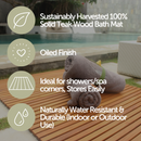 Airstream Oiled Teak Shower and Bath Mat with Rounded Edge 30″ x 30″