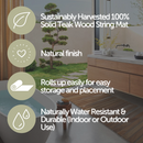 Sandpoint Natural Teak Shower and Bath String Mat 40″ x 20″