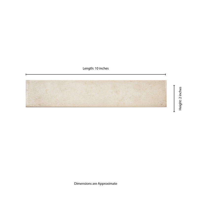 Stella Biscotti 2"x10" Glossy Ceramic Wall Tile - MSI Collection measurement view