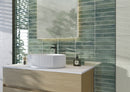 Stella Emerald 2"x10" Glossy Ceramic Wall Tile - MSI Collection bath basin view 5