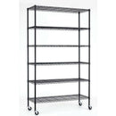 Heavy Duty 6-Shelf Adjustable Metal Shelving Rack with Casters