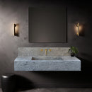 Silver Travertine Rustic Wall-mount Bathroom Sink with 8" Backsplash (W)20" (L)48" (H)8" bathroom view