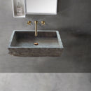 Silver Travertine Wall-mount Bathroom Sink Split-face Outside (W)16" (W)20" (H)5" bathroom view