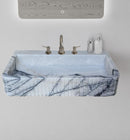 New York Marble Wall-mount Bathroom Sink Fluted Front and Edges (W)16" (W)28" (H)5" bathroom view