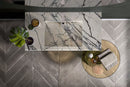 New York Marble Wall-mount Bathroom Sink Hidden Drain Polished (W)16" (W)43" (H)6" bathroom top view