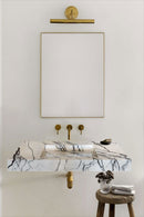 New York Marble Wall-mount Bathroom Sink Hidden Drain Polished (W)16" (W)43" (H)6" bathroom view