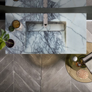 New York Marble Wall-mount Bathroom Sink with Drain Cap (W)20" (W)40" (H)8" polished bathroom top view