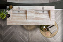 Troia Light Travertine Vein-cut Double Sink Above Vanity Bathroom Sink (W)23" (L)60" (H)5.5" bathroom top viewview