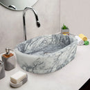 New York Marble Ellipse Wall-mount Bathroom Sink (W)14" (L)20" (H)5" polished above vanity bathroom view