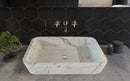 Carrara White Marble Rectangular Wall-mount Bathroom Sink (W)16" (L)24" (H)5" bathroom view