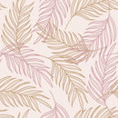 Voguish Beige Leaves Wallpaper Fashionable