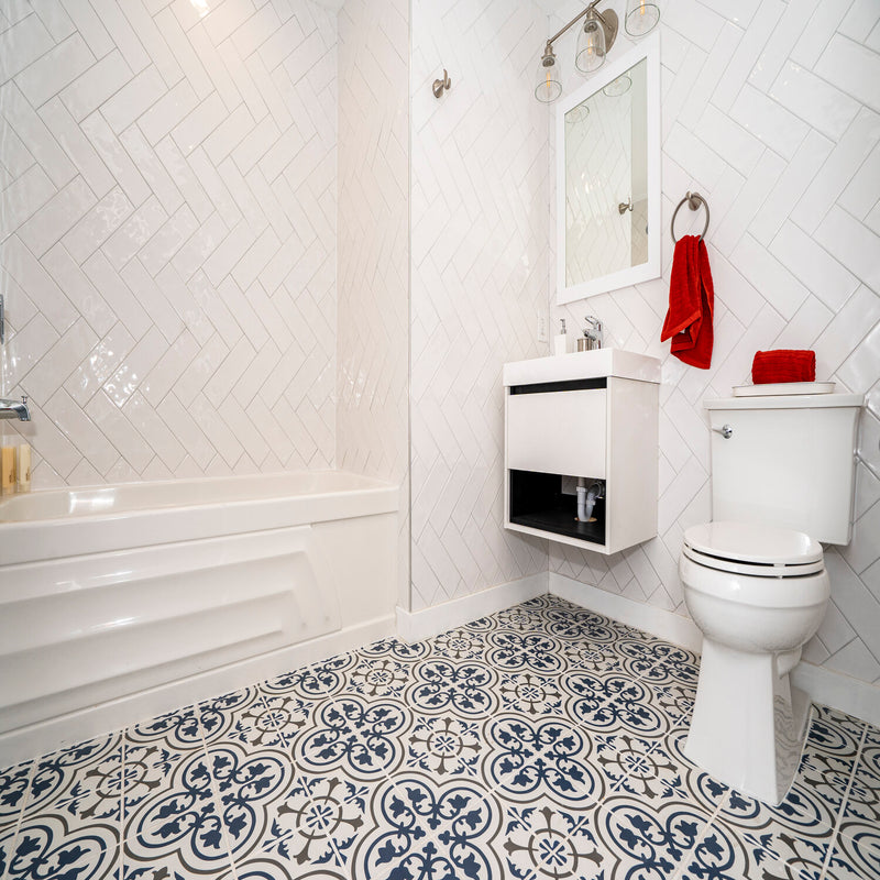 Urbano Pure Bullnose 4"x12" Glossy Ceramic Wall Tile - MSI Collection bathroom tub pot view