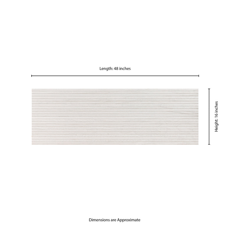 Urbanslat White 16"x48" Matte Ceramic Wall Tile - MSI Collection measurement view