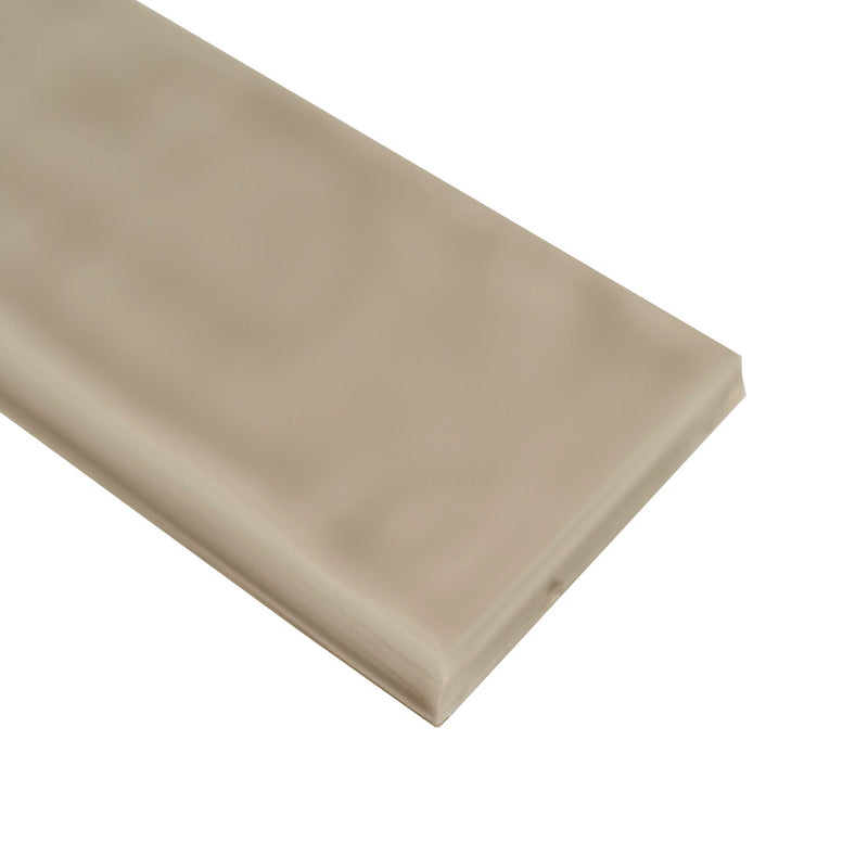 Urbano Warm Concrete Bullnose 4"x12" Glossy Ceramic Wall Tile - MSI Collection profile view 2