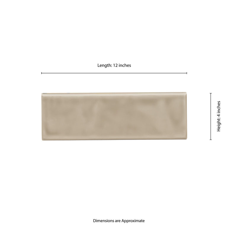 Urbano Warm Concrete Bullnose 4"x12" Glossy Ceramic Wall Tile - MSI Collection measure view 2