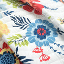 Full/Queen Lightweight Floral Navy Blue Coral White 3-Piece Polyester Quilt Set