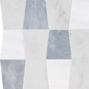 Tapered Calacatta, Afyon Gray, Snow White 12 1/2"x12" Honed Marble Waterjet Decos Tile
