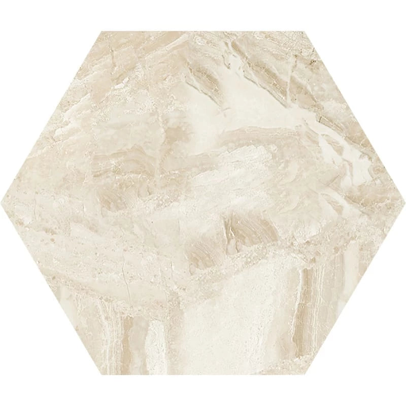 Hexagon 5 25/32"x5" Royal Honed Marble Waterjet Decos Tile