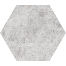 Hexagon Silver light 5 25/32"x5" Honed Marble Waterjet Decos Product shoot tile view