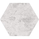 Hexagon Silver Skyes 5 25/32"x5" Polished Marble Waterjet Decos profile view