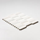 Ice white 13 3/16"x11" Afyon White Multi Finish Baby Picket Marble Mosaic Product shoot mosaic view 1