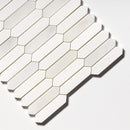 Ice white 13 3/16"x11" Afyon White Multi Finish Baby Picket Marble Mosaic Product shoot mosaic view 2