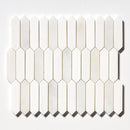 Ice white 13 3/16"x11" Afyon White Multi Finish Baby Picket Marble Mosaic Product shoot mosaic view 4