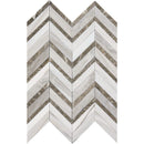 Citylight, Silver Drop 16"x11 7/8" Multi Finish Chevron Fusion Marble Mosaic wall view