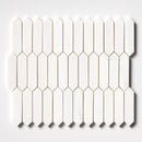 Ice white 13 3/16"x11" Polished Baby Picket Marble Mosaic Product shoot mosaic view 5