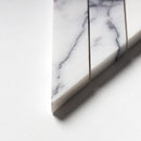 Pitoly Honed Thin Chevron 10"x13" Marble Mosaic closeup view