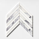 Pitoly Honed Thin Chevron 10"x13" Marble Mosaic profile view