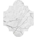 San Felipe White Carrara 8"x9 3/4" Honed Marble Waterjet Decos profile view