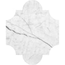 San Felipe White Carrara C 8"x9 3/4" Polished Marble Waterjet Decos tile view