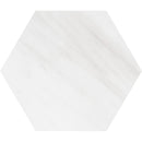 Hexagon Ice white 5 25/32"x 5" Polished Marble Waterjet Decos Product shoot tile view