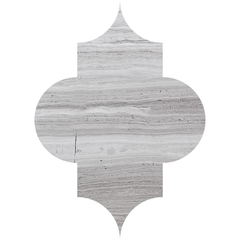 Arabesquette Alpha Light Honed  6"x8 1/4"Marble Waterjet Decos Product shot tile view