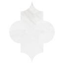 Arabesquette Ice white 6"x8 1/4" Polished Marble Waterjet Decos Product shoot tile view